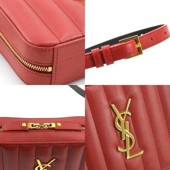 Saint Laurent SAINT LAURENT Waist bag Belt Leather Red Gold Women's e59617a - Picture 4 of 5